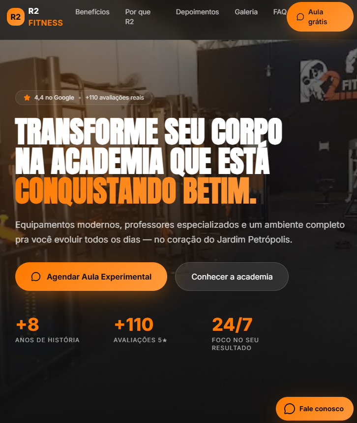 Projeto R2 Fitness — Academia